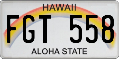 HI license plate FGT558