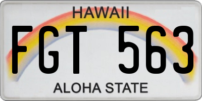 HI license plate FGT563