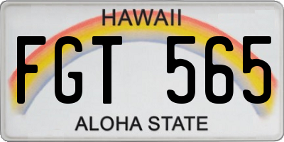 HI license plate FGT565