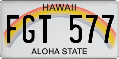 HI license plate FGT577