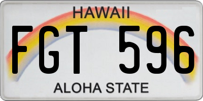 HI license plate FGT596