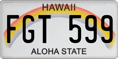 HI license plate FGT599