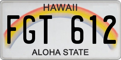 HI license plate FGT612