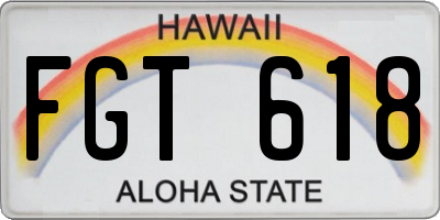 HI license plate FGT618