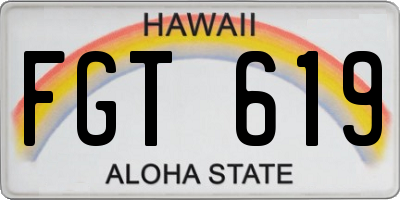 HI license plate FGT619