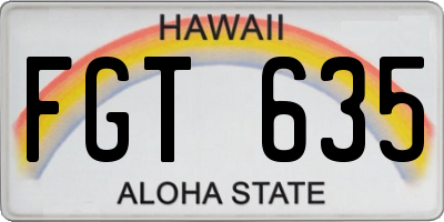 HI license plate FGT635