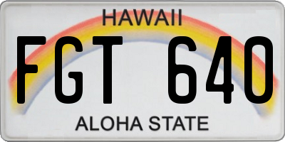 HI license plate FGT640
