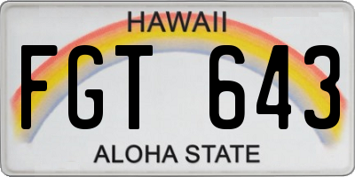 HI license plate FGT643