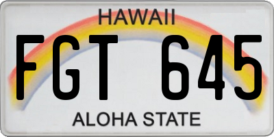 HI license plate FGT645