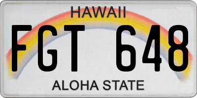 HI license plate FGT648