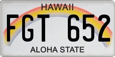 HI license plate FGT652