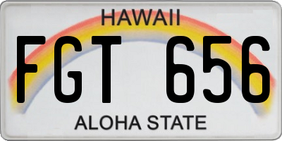 HI license plate FGT656