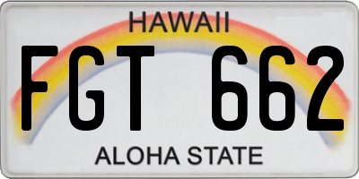 HI license plate FGT662