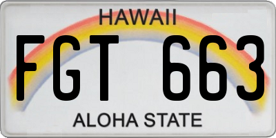 HI license plate FGT663