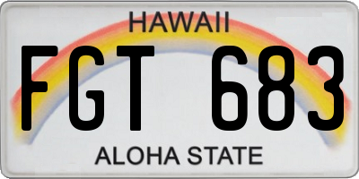 HI license plate FGT683