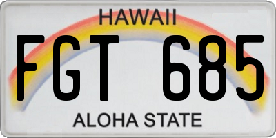 HI license plate FGT685