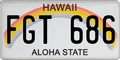 HI license plate FGT686