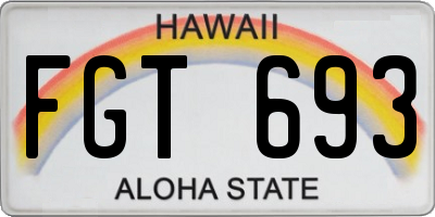 HI license plate FGT693