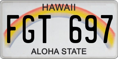 HI license plate FGT697