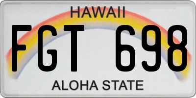 HI license plate FGT698