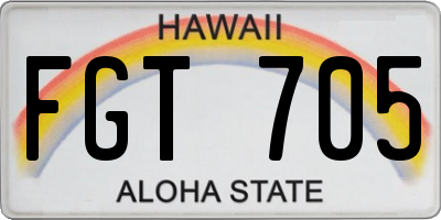 HI license plate FGT705