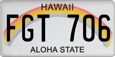 HI license plate FGT706