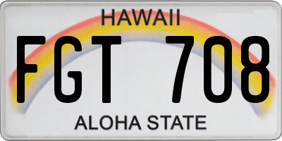 HI license plate FGT708