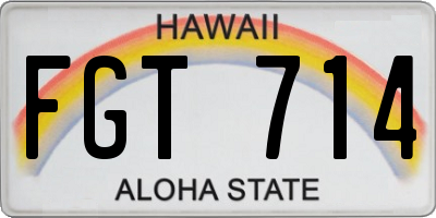 HI license plate FGT714