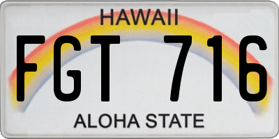 HI license plate FGT716