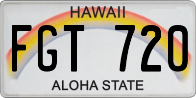 HI license plate FGT720
