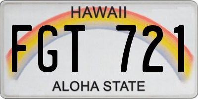 HI license plate FGT721