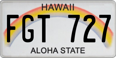 HI license plate FGT727