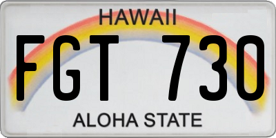 HI license plate FGT730