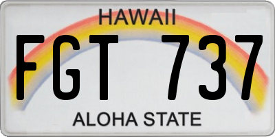 HI license plate FGT737