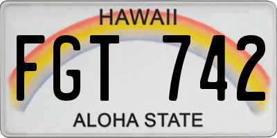 HI license plate FGT742