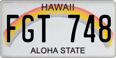 HI license plate FGT748