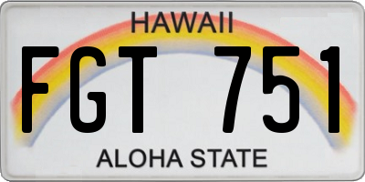 HI license plate FGT751