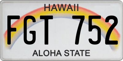 HI license plate FGT752