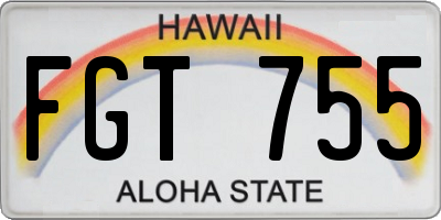 HI license plate FGT755