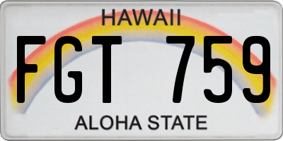 HI license plate FGT759