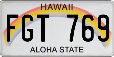 HI license plate FGT769