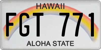 HI license plate FGT771