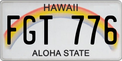 HI license plate FGT776