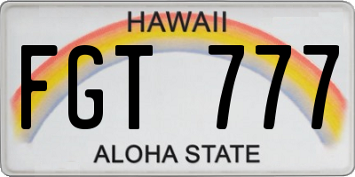 HI license plate FGT777
