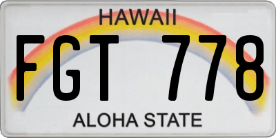HI license plate FGT778