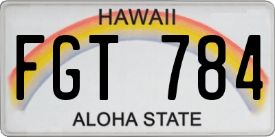 HI license plate FGT784
