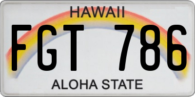 HI license plate FGT786