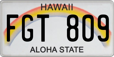 HI license plate FGT809
