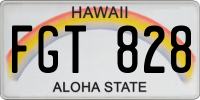 HI license plate FGT828