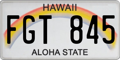 HI license plate FGT845